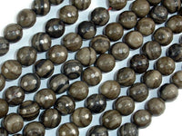 Coffee Jasper, 8mm Faceted Round Beads-RainbowBeads