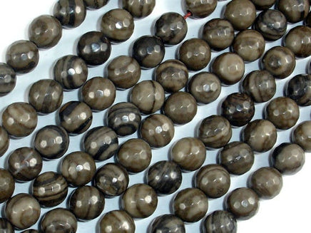 Coffee Jasper, 8mm Faceted Round Beads-RainbowBeads