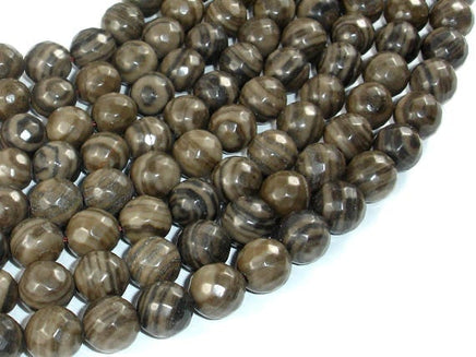 Coffee Jasper, 10mm Faceted Round Beads-RainbowBeads