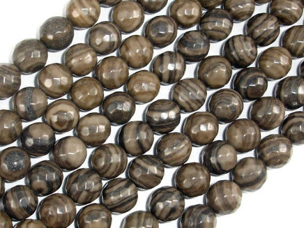 Coffee Jasper, 10mm Faceted Round Beads-RainbowBeads