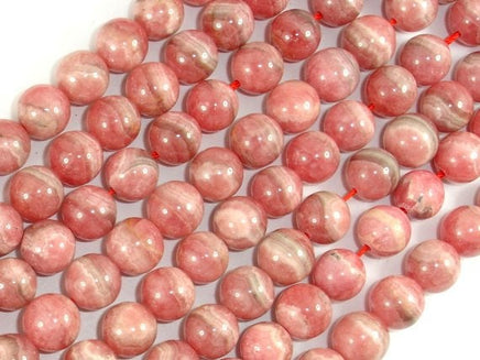 Rhodochrosite Beads, 9mm Round Beads-RainbowBeads