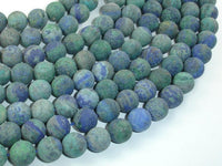Matte Azurite Malachite Beads, 10mm Round Beads-RainbowBeads