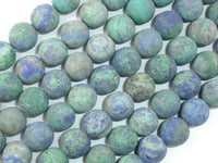 Matte Azurite Malachite Beads, 10mm Round Beads-RainbowBeads