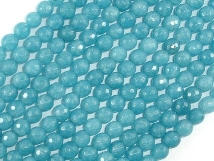 Blue Sponge Quartz, 6mm Faceted Round Beads-RainbowBeads