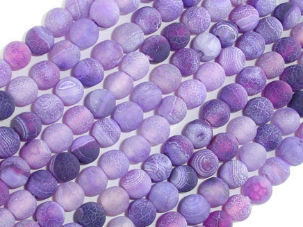Frosted Matte Agate - Purple, 6mm Round Beads-RainbowBeads