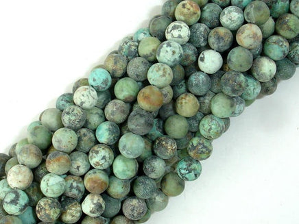 Matte African Turquoise, 6mm Round Beads-RainbowBeads