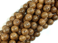 Wenge Wood Beads, 10mm Round Beads, 42 Inch-RainbowBeads