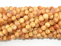 Indonesia Agathis Alba King Wood Beads, 6mm Round-RainbowBeads