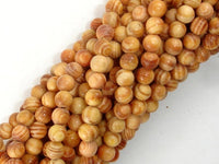 Indonesia Agathis Alba King Wood Beads, 6mm Round-RainbowBeads