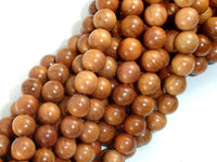 Taxus Chinensis Wood Beads, 8mm Round Beads-RainbowBeads