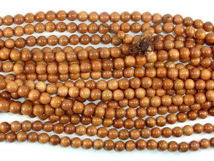 Taxus Chinensis Wood Beads, 8mm Round Beads-RainbowBeads