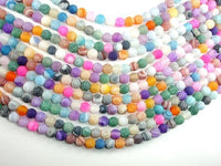 Frosted Matte Agate - Multi Color, 8mm Round-RainbowBeads