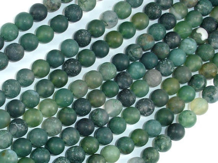 Matte Moss Agate Beads, 6mm Round Beads-RainbowBeads