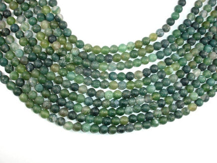Matte Moss Agate Beads, 6mm Round Beads-RainbowBeads