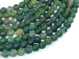 Matte Moss Agate Beads, 8mm Round Beads-RainbowBeads