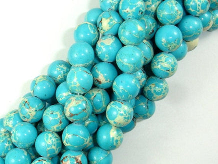 Blue Impression Jasper, 10mm Round Beads-RainbowBeads