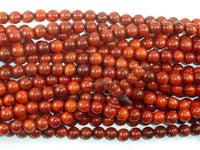 Red Sandalwood Beads, 8mm Round Beads-RainbowBeads