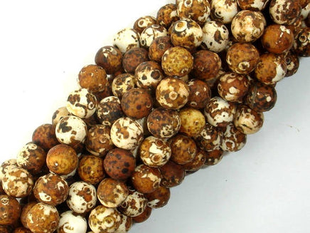 Matte Antique Agate Beads, 8mm Round Beads-RainbowBeads