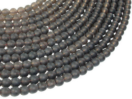 Matte Smoky Quartz Beads, 6mm Round Beads-RainbowBeads