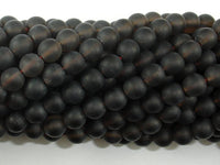 Matte Smoky Quartz Beads, 6mm Round Beads-RainbowBeads