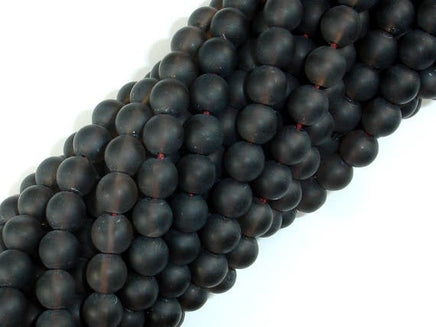 Matte Smoky Quartz Beads, 6mm Round Beads-RainbowBeads