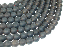 Matte Smoky Quartz Beads, 10mm Round Beads-RainbowBeads