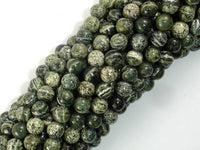 Green Zebra Jasper Beads, 6mm Round Beads-RainbowBeads