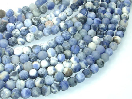 Matte Sodalite Beads, 6mm Round Beads-RainbowBeads