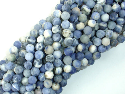 Matte Sodalite Beads, 6mm Round Beads-RainbowBeads