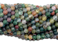 Matte Indian Agate Beads, Fancy Jasper Beads, 4mm-RainbowBeads