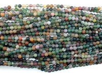 Matte Indian Agate Beads, Fancy Jasper Beads, 4mm-RainbowBeads