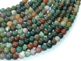 Matte Indian Agate Beads, Fancy Jasper Beads, 6mm-RainbowBeads