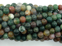 Matte Indian Agate Beads, Fancy Jasper Beads, 6mm-RainbowBeads