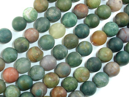 Matte Indian Agate Beads, Fancy Jasper Beads, 10mm Round Beads-RainbowBeads