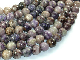 Genuine Charoite, 10mm Round Beads-RainbowBeads