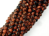 Gold Blue Sand Stone Beads, 6mm Round Beads-RainbowBeads