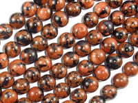 Gold Blue Sand Stone Beads, 10mm Round Beads-RainbowBeads