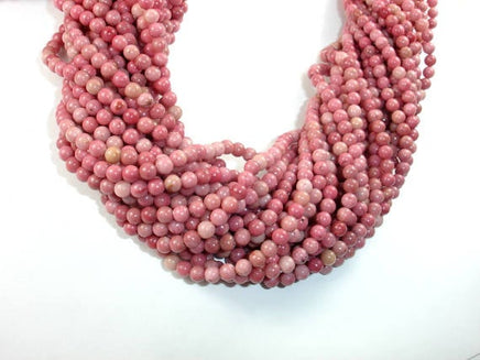 Rhodonite Beads, Pink Rhodonite, 4mm (4.6mm) Round-RainbowBeads