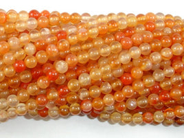 Carnelian Beads, Orange, 4mm (4.4mm) Round Beads-RainbowBeads