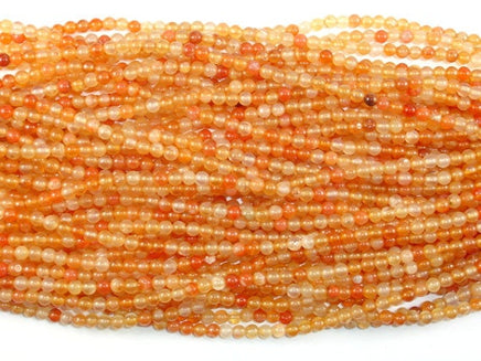 Carnelian Beads, Orange, 4mm (4.4mm) Round Beads-RainbowBeads