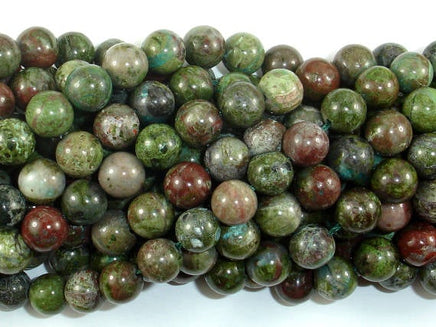 Green Rainforest Jasper Beads, Cuprite, 8mm Round Beads-RainbowBeads