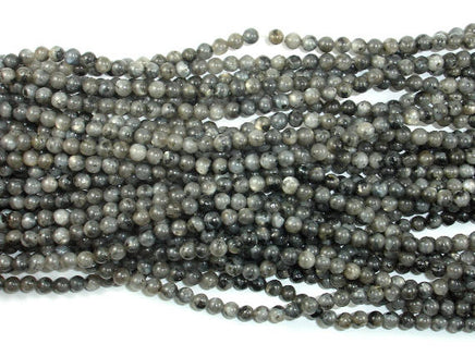 Black Labradorite Beads, Larvikite, Round, 4mm (4.6mm)-RainbowBeads