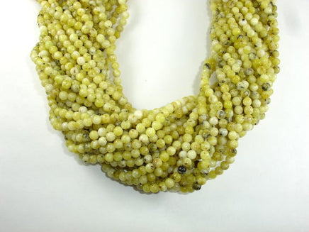 Yellow Turquoise Beads, 4mm (4.5mm) Round Beads-RainbowBeads