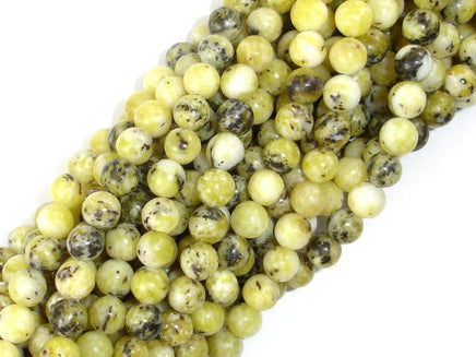 Yellow Turquoise Beads, 6mm Round Beads-RainbowBeads