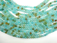 Dragon Vein Agate Beads, Sea Blue, 6mm Round Beads-RainbowBeads
