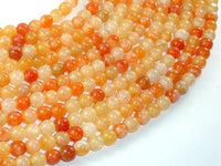 Dragon Vein Agate Beads, Orange, 6mm Round Beads-RainbowBeads