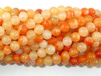 Dragon Vein Agate Beads, Orange, 6mm Round Beads-RainbowBeads