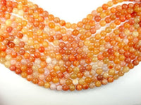 Dragon Vein Agate Beads, Orange, 10mm Round Beads-RainbowBeads