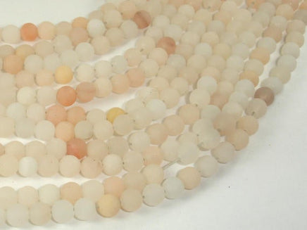 Matte Pink Aventurine Beads, 6mm Round Beads-RainbowBeads