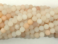 Matte Pink Aventurine Beads, 6mm Round Beads-RainbowBeads